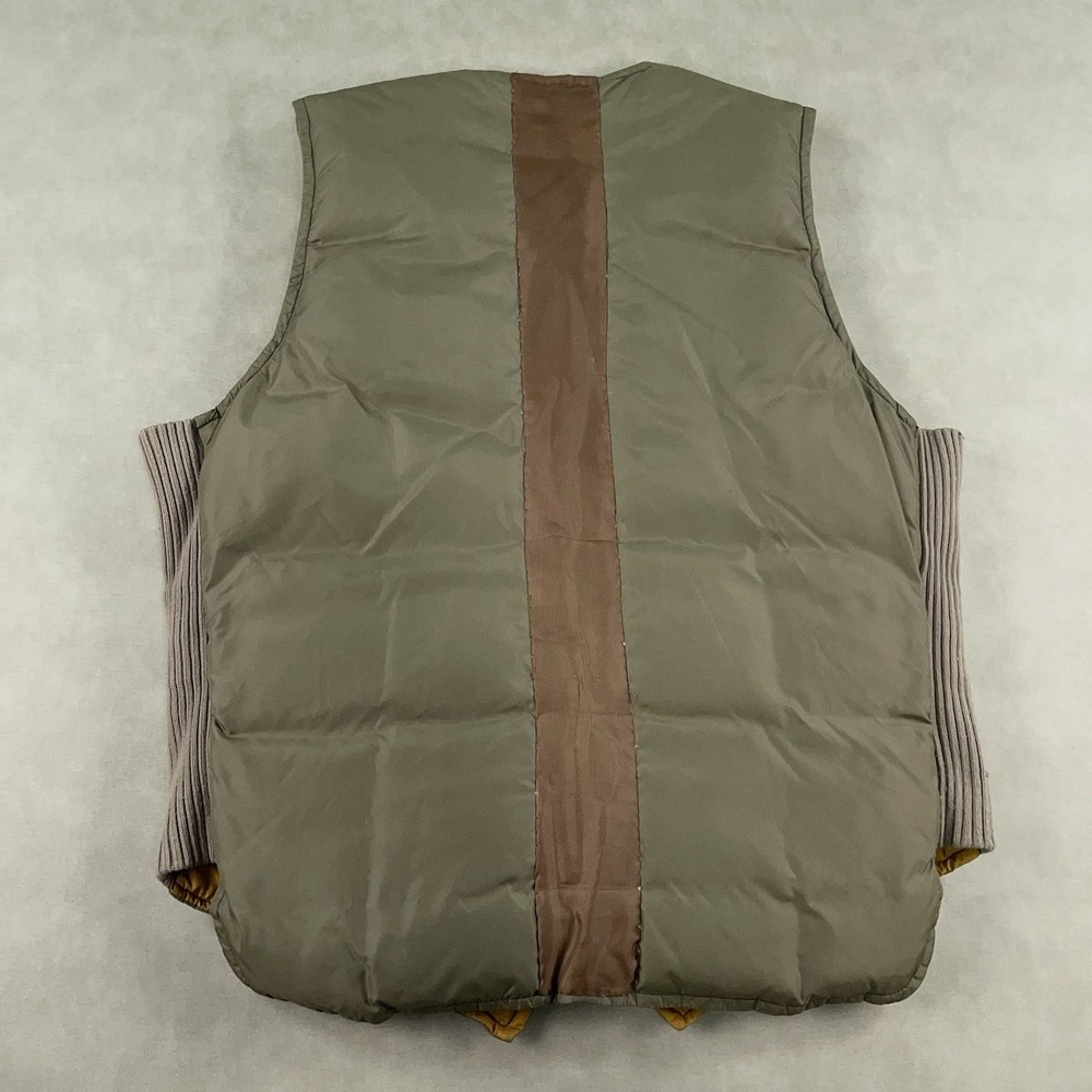 Vintage 1960s Eddie Bauer Goose Down Vest Olive Green Talon Zipper Gusset - Picture 2 of 14